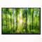Designart - Forest with Rays of Sun Panorama - Landscape Art Print Framed Canvas